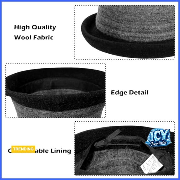 Wool Blend Bucket Hat Packable Vintage Style Winter Church Derby main image 5